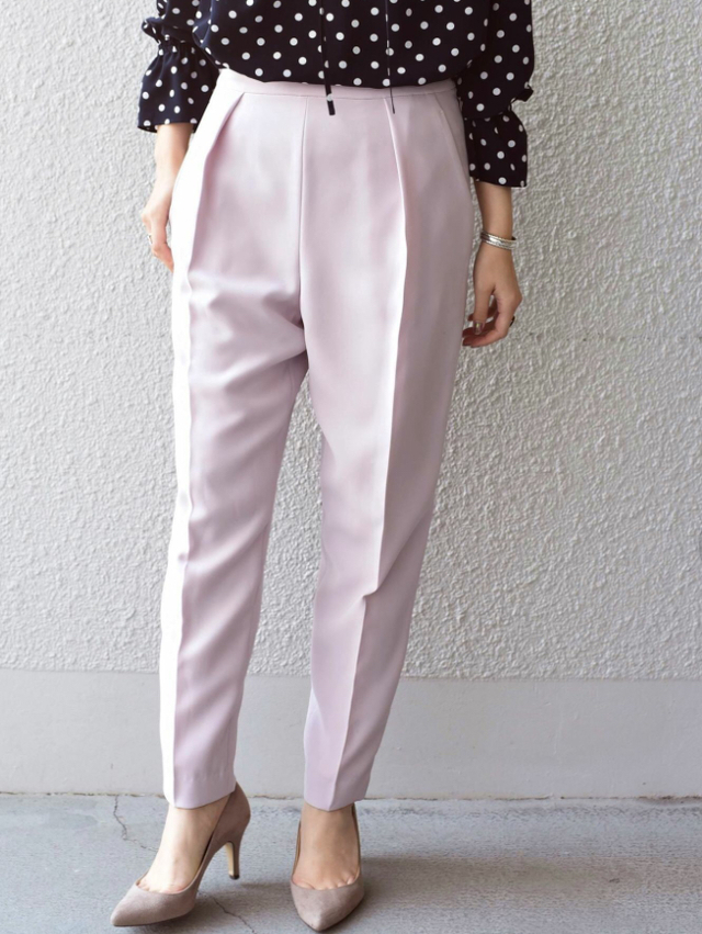 サイドボタンタックパンツ パープル