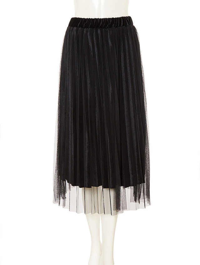 ベロアチュールプリーツスカート