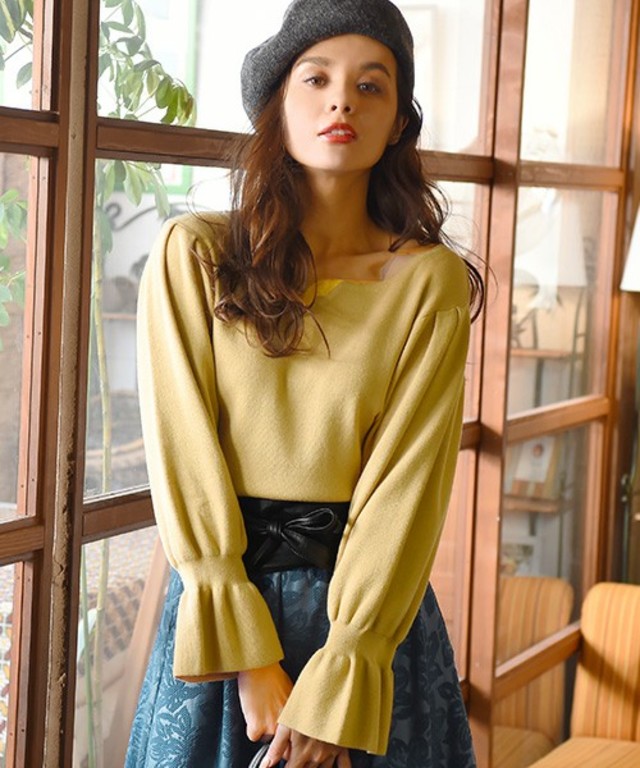 キャンディースリーブニットトップス