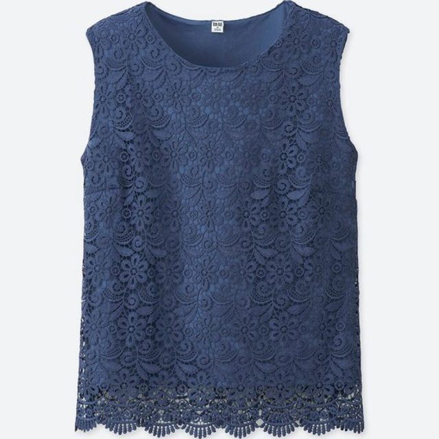 レースノースリーブT