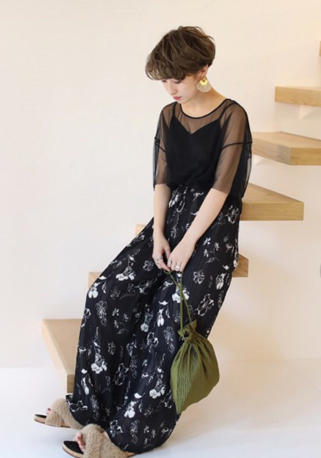 シアーフラワーパンツ