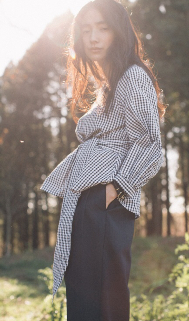 ギンガムチェックブラウス(7分袖)NR