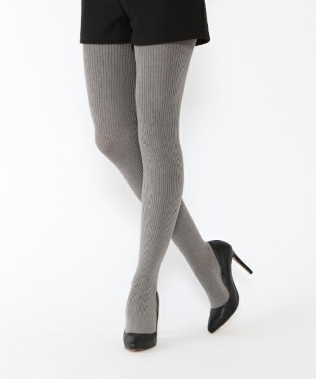 コットン3×1リブタイツ