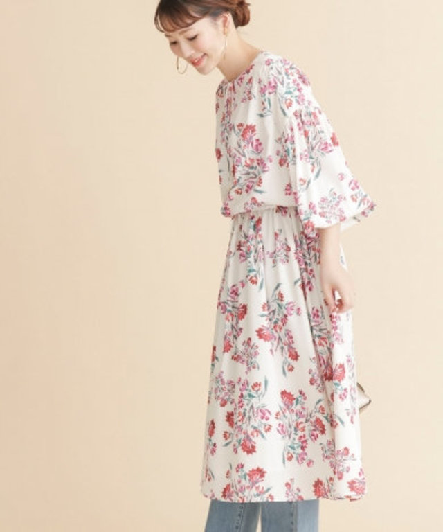オリジナル花柄ロングワンピース