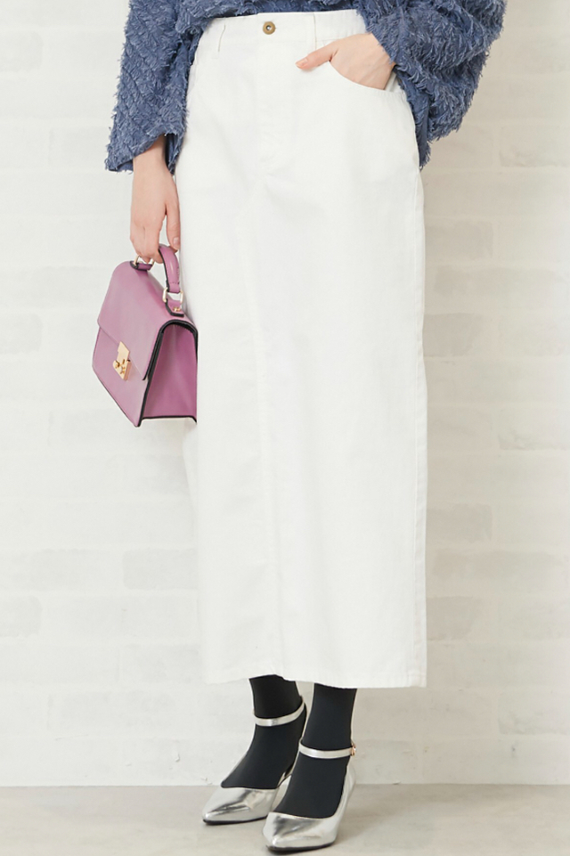 デニムタイトマキシスカート