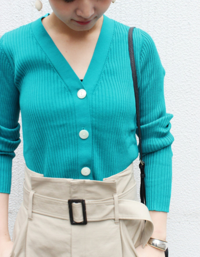 コットンランダムリブカーディガン