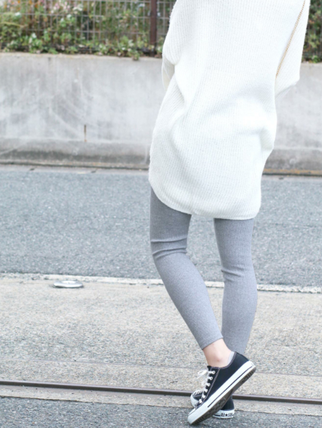 ストレスフリー！伸縮性抜群でロングシーズン大活躍◇ストレッチリブレギンス