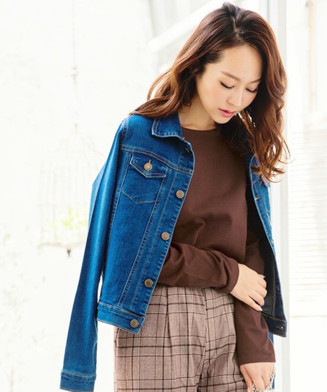 綿素材の長袖ボーダーカットソーロンT