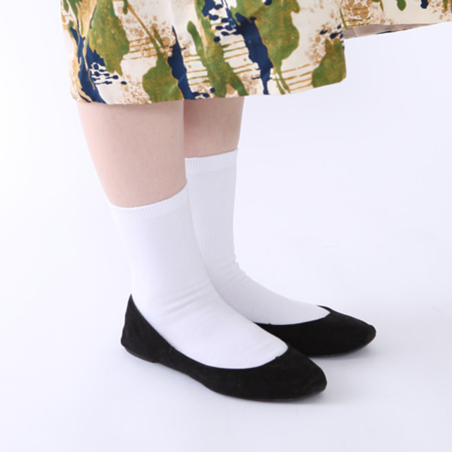コットンブレンド無地ソックス