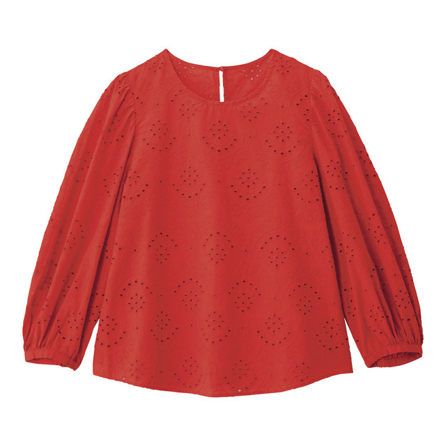 コットンレースブラウス