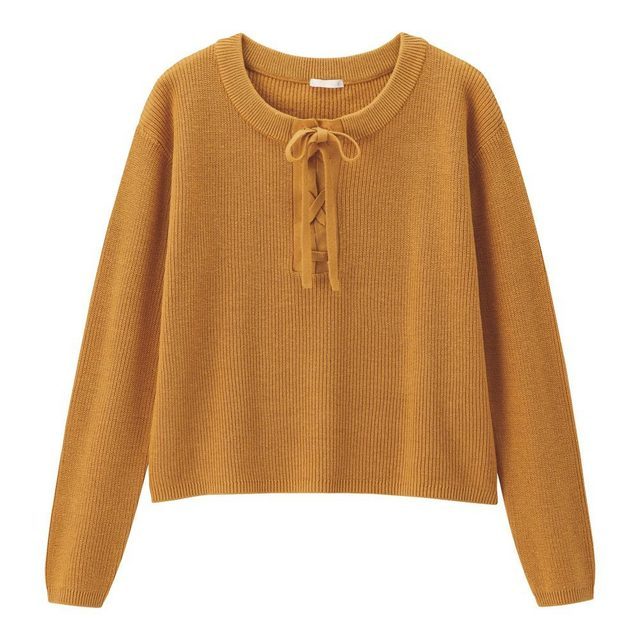 レースアップセーター