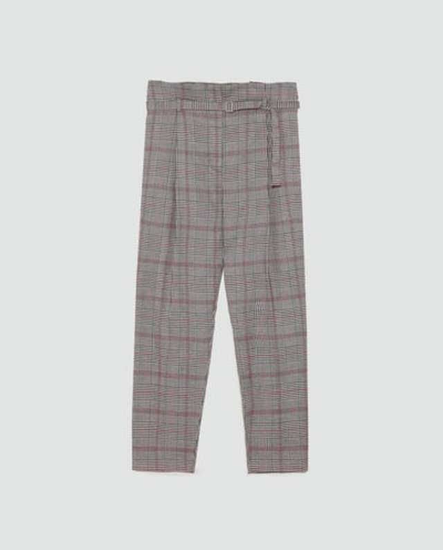 ハイウエストチェックパンツ