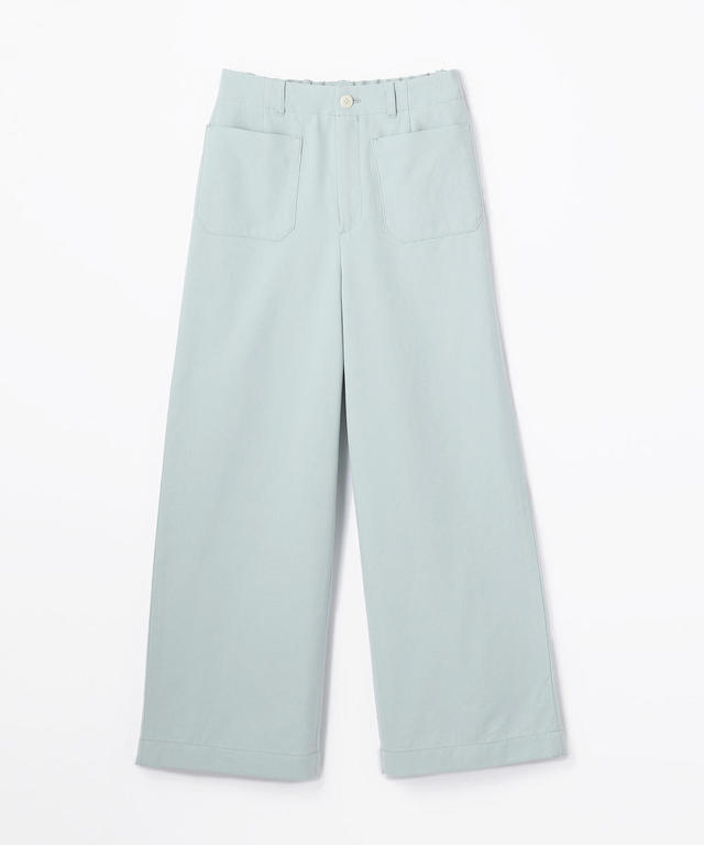 コットンシルク セミワイドクロップドパンツ