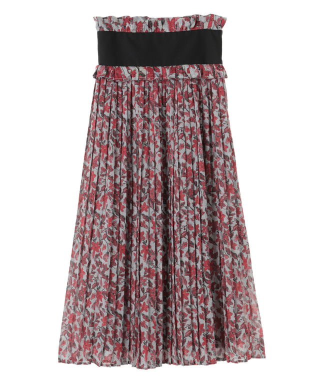 タペストリーフラワープリーツスカート