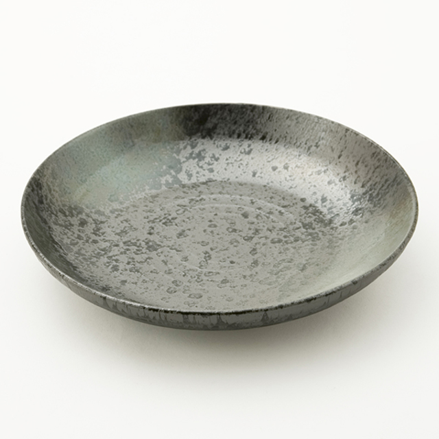 12cm皿　緑吹天目