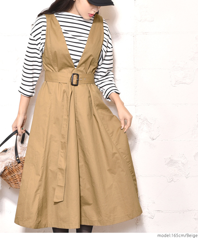 トレンチデザインフレアワンピース
