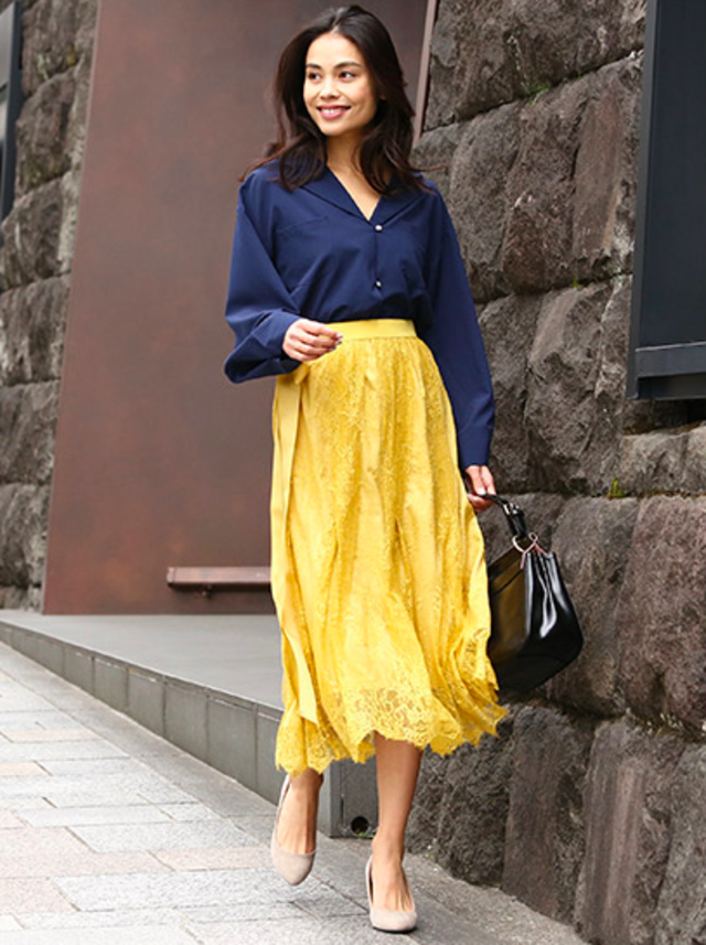 ウエストリボンレース2wayスカート