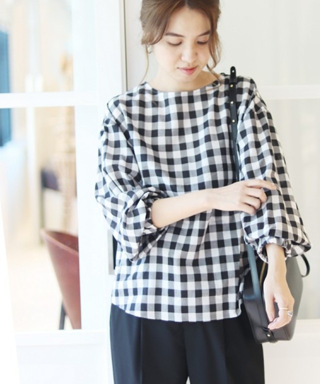*Ten/C ブライトギンガムブラウス