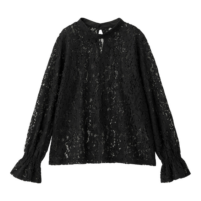 レーススタンドカラーブラウス