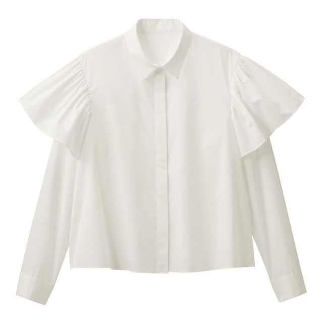 ラッフルショルダーシャツ