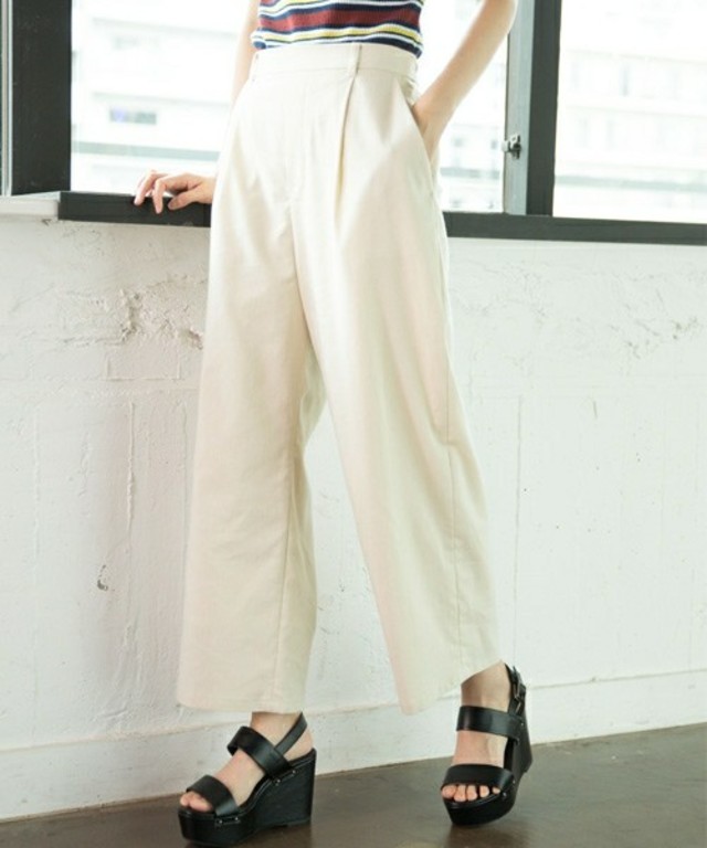 レーヨンリネンワイドパンツ