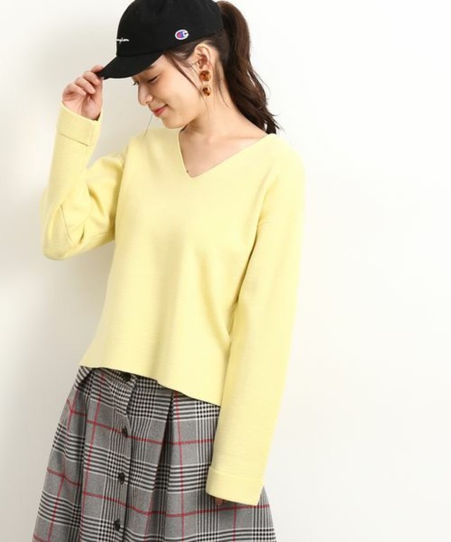 ミラノリブVネックプルオーバー