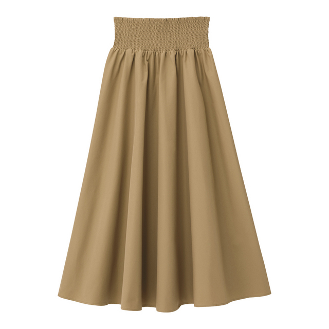 シャーリングフレアロングスカート