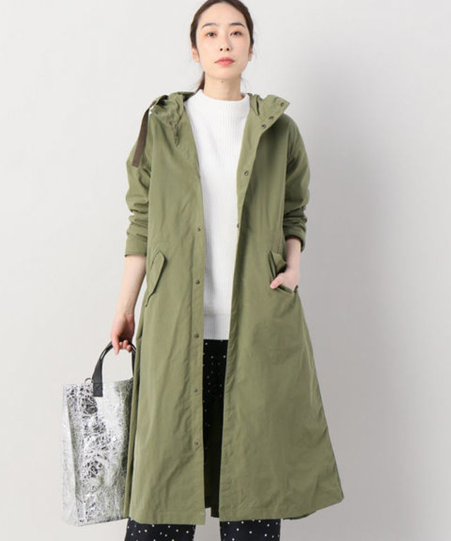 ナイロンカラーモッズロングコート