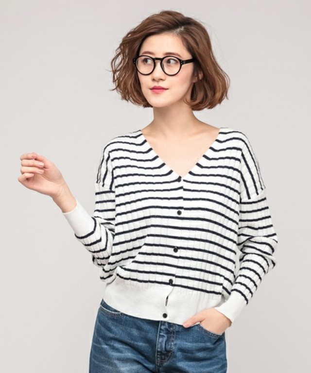 ウォッシャブルリブカーディガン