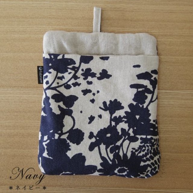 fabrizm 日本製 鍋敷き ミトン 鍋つかみ フレス ネイビー 1308-nv-nv