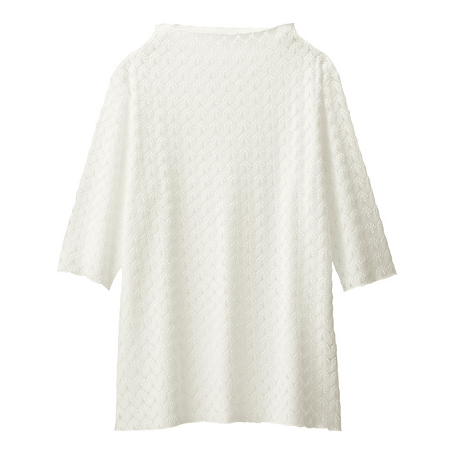 レースボトルネックT(5分袖)