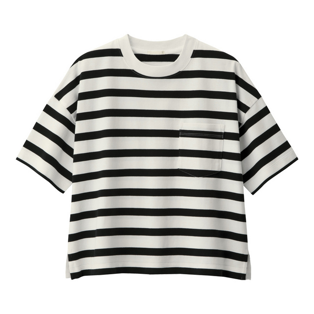 ボーダーヘビーウェイトT(5分袖)