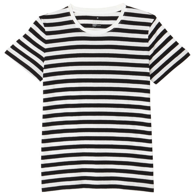 オーガニックコットンクルーネック半袖Tシャツ（ボーダー）