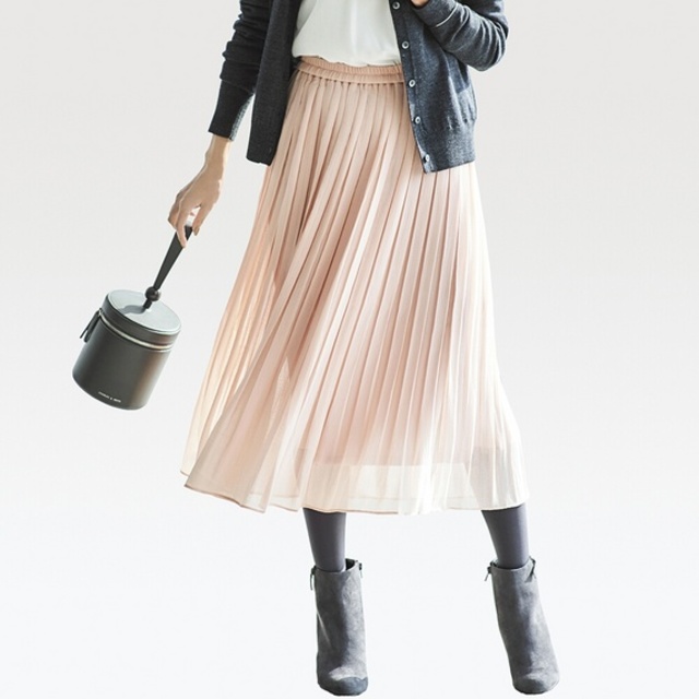 ハイウエストシフォンプリーツスカート(丈標準76~80cm)