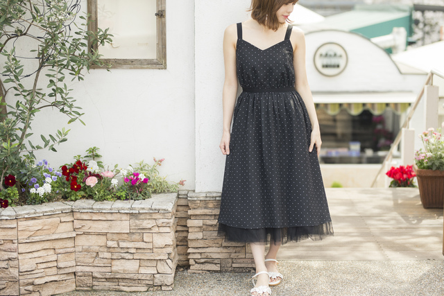 ドットキャミワンピース