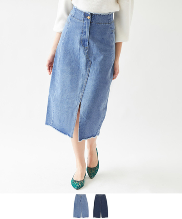フロントスリットデニムスカート