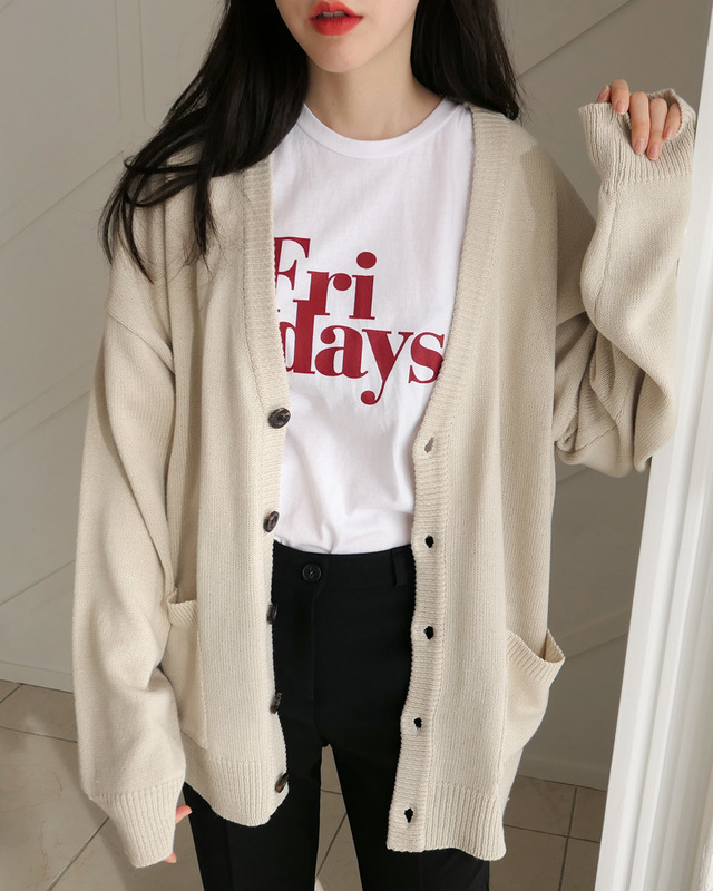 オーバーサイズポケットカーディガン