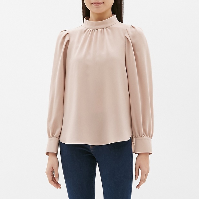 スタンドカラーブラウス