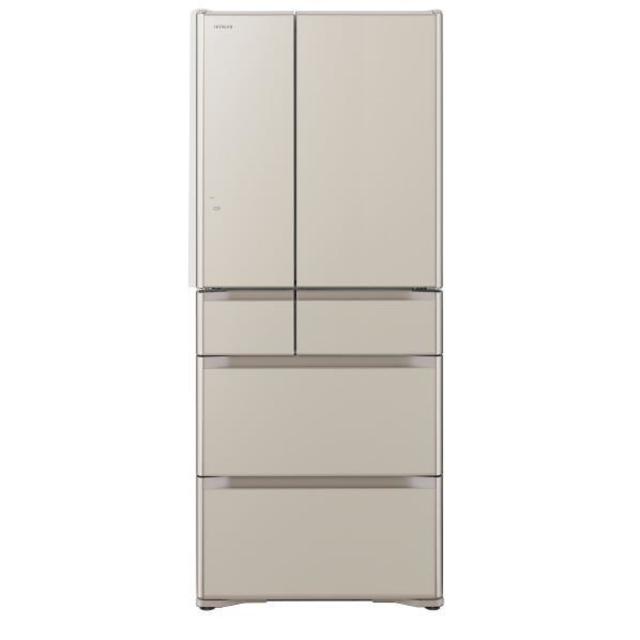 日立 真空チルド6ドア冷蔵庫　615L　クリスタルシャンパン R-G6200F-XN