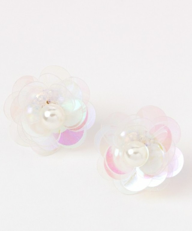 スパンコールフラワーイヤリング