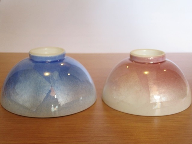 【九谷焼】　組飯碗（ご飯茶碗,夫婦茶碗,ペア 茶碗,お茶碗）　　銀彩