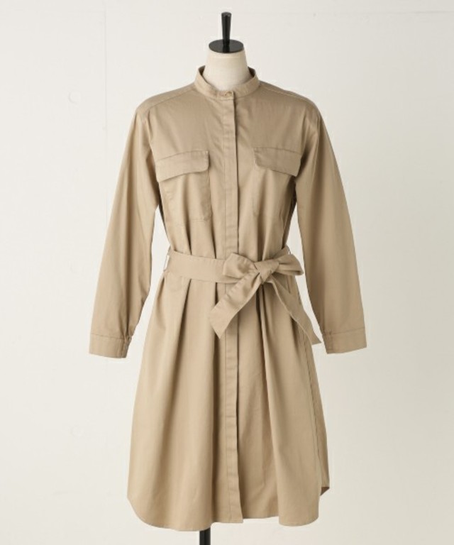 ウエストリボン バンドカラーワンピース