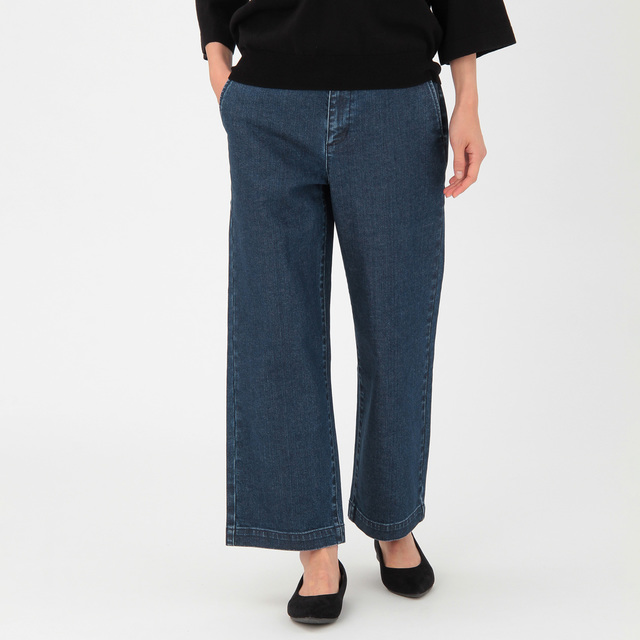 オーガニックコットンストレッチデニム　ワイドパンツ