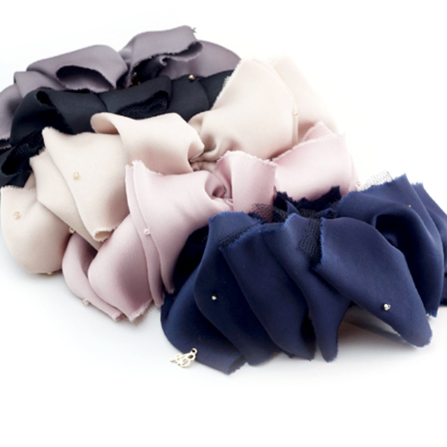 Newグレースサテン バナナクリップ Black