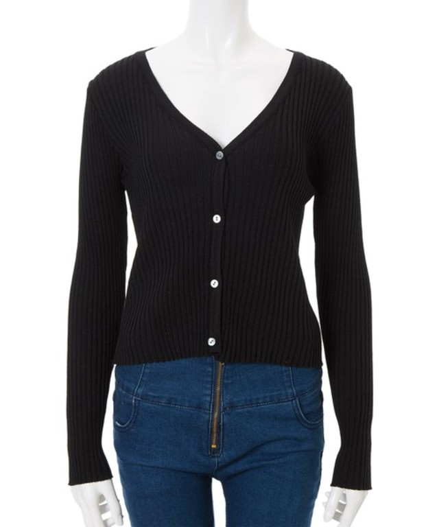 シンプルリブニットカーディガン