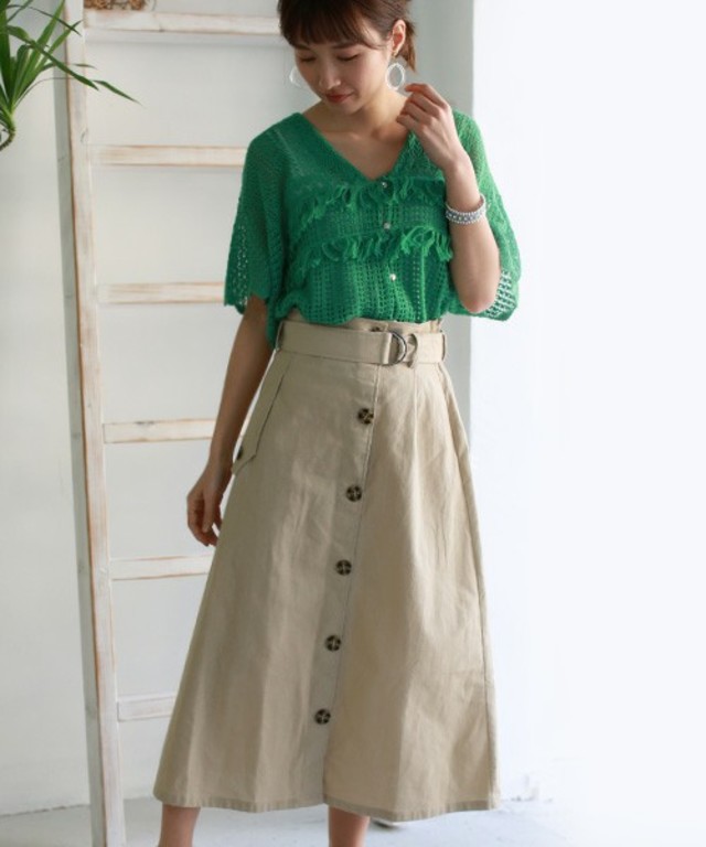 REAL CUBE ベルト付トレンチデザインスカート