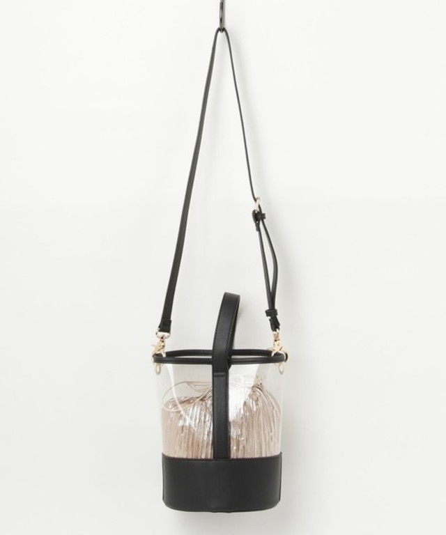 プリーツ巾着付 バケツPVCバッグ