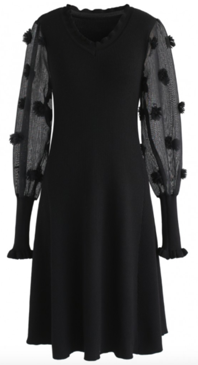 キャンディースリーブニットワンピース