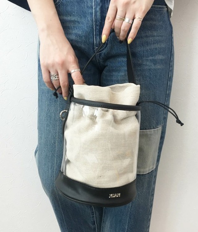 クリアバケツ巾着バッグ