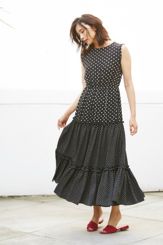 DOT PRINT LONG DRESS